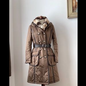 Real fur trimmed puff jacket